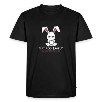 Cadeau fatigué de lapin tôt le matin café lapin - T-shirt Premium bio Homme - noir - Devant - Nico (187cm)