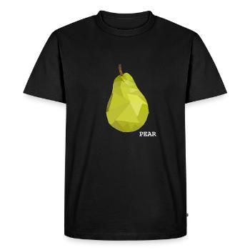 Pear - Triangle Pear for Fruit Lovers - Men's Premium Organic T-Shirt - black - Front - Nico (187cm)