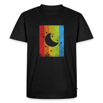 rainbow Flag - T-shirt Premium bio Homme - noir - Devant - Nico (187cm)