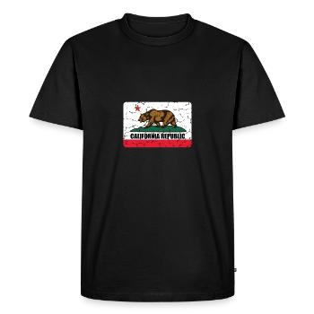 Californie californie californie drapeau cadeau ours - T-shirt Premium bio Homme - noir - Devant - Nico (187cm)
