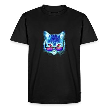 Summer cat sunglasses fascination gift - Men's Premium Organic T-Shirt - black - Front - Nico (187cm)