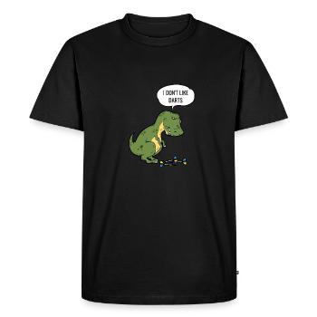 Darts T-Rex Dinosaur Dartboard Pun - Men's Premium Organic T-Shirt - black - Front - Nico (187cm)