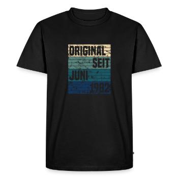 Original June 1982 37th birthday present - Men's Premium Organic T-Shirt - black - Front - Nico (187cm)