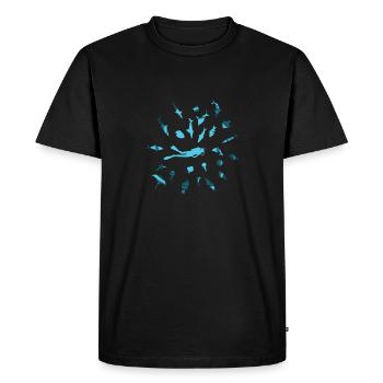 Diving with Fish - Men's Premium Organic T-Shirt - black - Front - Nico (187cm)