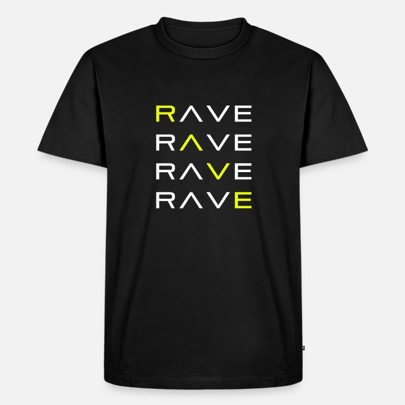 RAVE TECHNO RAVER - Männer Premium Bio T-Shirt - Schwarz