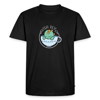 Tea Rex tea tea drinker - Men's Premium Organic T-Shirt - black - Front - Nico (187cm)