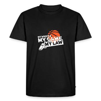 Basketball Referee Gift | ref - Men's Premium Organic T-Shirt - black - Front - Nico (187cm)