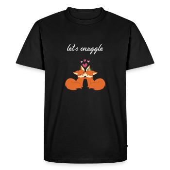 Renard - Renard mignon - Amant de renard - Snuggle - T-shirt Premium bio Homme - noir - Devant - Nico (187cm)