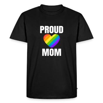 Fière maman Rainbow Heart Pride - T-shirt Premium bio Homme - noir - Devant - Nico (187cm)