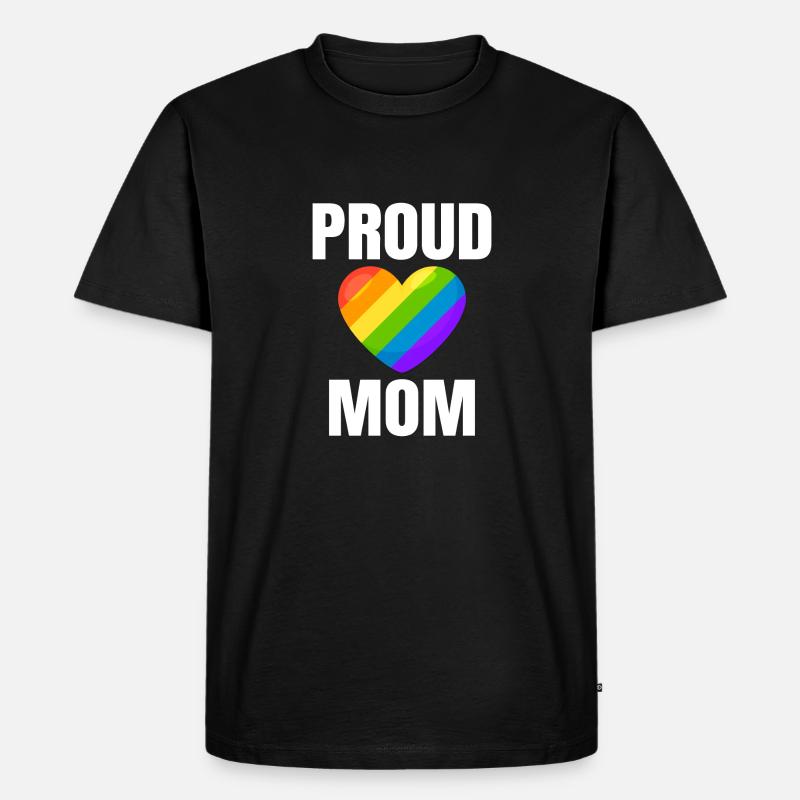 Stolze Mutter Regenbogen Herz Stolz - Männer Premium Bio T-Shirt - Schwarz