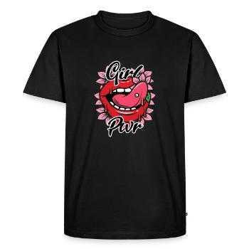 Girl Pwr Hot Girl Fille Sexy Fille Puissance Fille - T-shirt Premium bio Homme - noir - Devant - Nico (187cm)