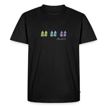 Escarpins à talons Shoeaholic vert, bleu et violet - T-shirt Premium bio Homme - noir - Devant - Nico (187cm)