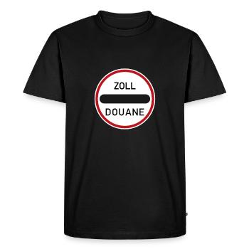 Road sign inch douane - Men's Premium Organic T-Shirt - black - Front - Nico (187cm)