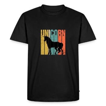 Vintage Unicorn - Men's Premium Organic T-Shirt - black - Front - Nico (187cm)