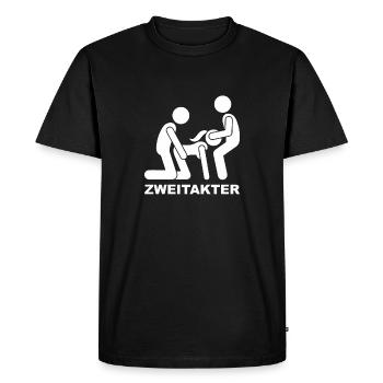 Deux temps deux temps deux temps - T-shirt Premium bio Homme - noir - Devant - Nico (187cm)