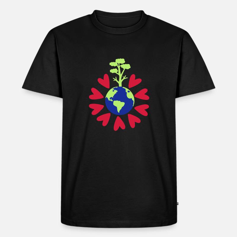 Liebe unseren Planeten Erde - Männer Premium Bio T-Shirt - Schwarz