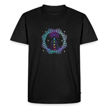 Cadeau de guérison du maître chakra spirituel Reiki - T-shirt Premium bio Homme - noir - Devant - Nico (187cm)