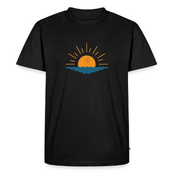 Lever de soleil au-dessus de la mer - T-shirt Premium bio Homme - noir - Devant - Nico (187cm)