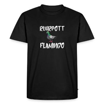 Ruhrpott Flamingo Geschenk Ruhrgebiet Taube Tauben - Männer Premium Bio T-Shirt - Schwarz - Vorne - Nico (187cm)