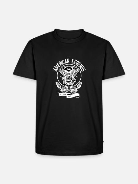 AMERICAN LEGEND NEVER THE - Men's Premium Organic T-Shirt - black