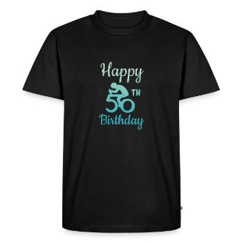 50ème anniversaire cinquantième cadeau cycliste - T-shirt Premium bio Homme - noir - Devant - Nico (187cm)