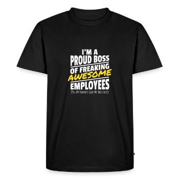Cadeaux Fiers Boss Employés Génial Manager - T-shirt Premium bio Homme - noir - Devant - Nico (187cm)