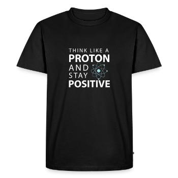 Pensez comme un proton restez positif Science drôle - T-shirt Premium bio Homme - noir - Devant - Nico (187cm)
