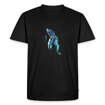 Diver humpback whale diving whale scuba diving - Men's Premium Organic T-Shirt - black - Front - Nico (187cm)