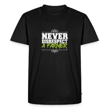 Lovable Never Disrespect A Farmer Illustration - Men's Premium Organic T-Shirt - black - Front - Nico (187cm)