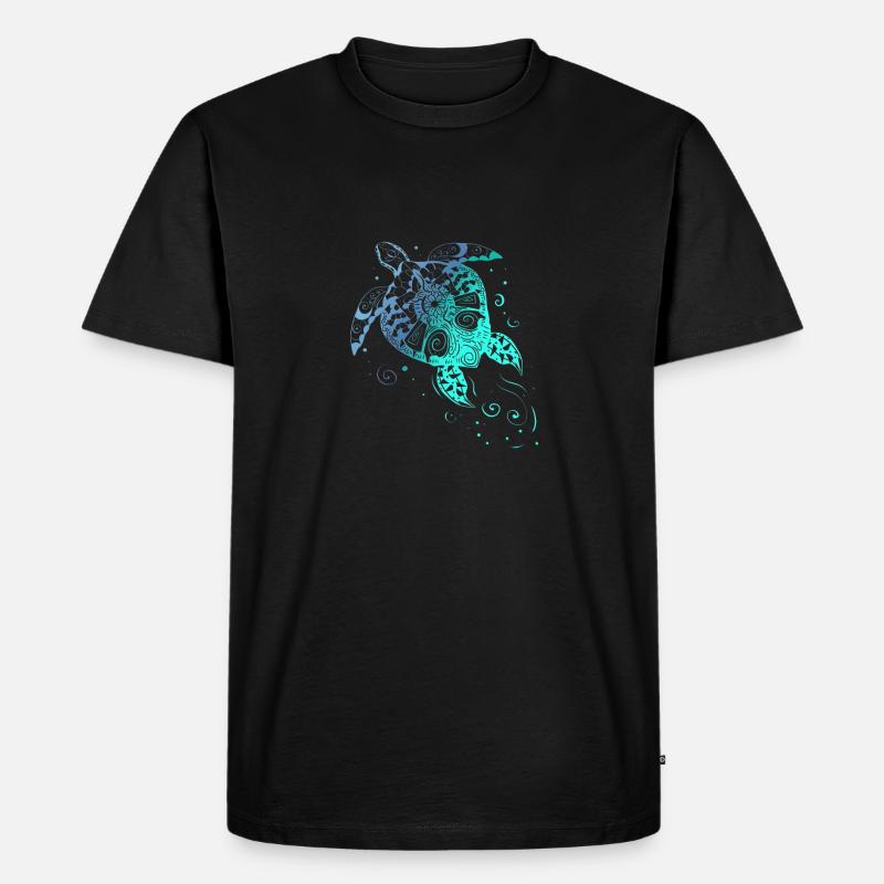 Sea Turtle Mandala Diving Underwater Ocean Diver - Männer Premium Bio T-Shirt - Schwarz