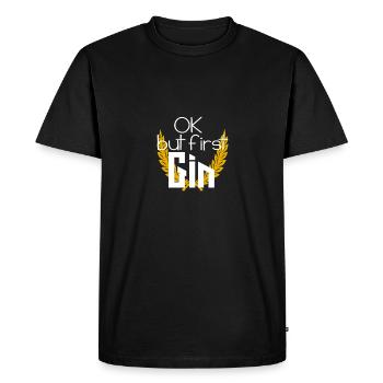 k mais premier GIN toasts cadeau dictons - T-shirt Premium bio Homme - noir - Devant - Nico (187cm)