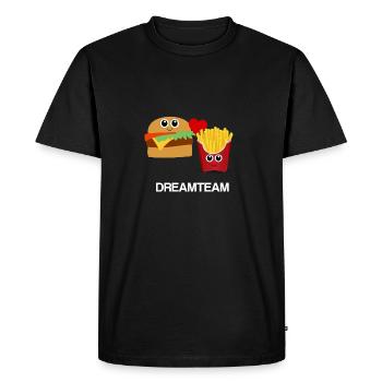 Burger fries fast food dream team gift idea - Men's Premium Organic T-Shirt - black - Front - Nico (187cm)
