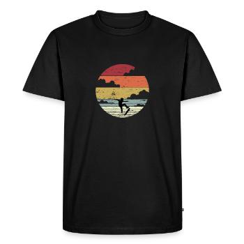 Idées cadeaux de skateboard patinage sports anniversaire - T-shirt Premium bio Homme - noir - Devant - Nico (187cm)