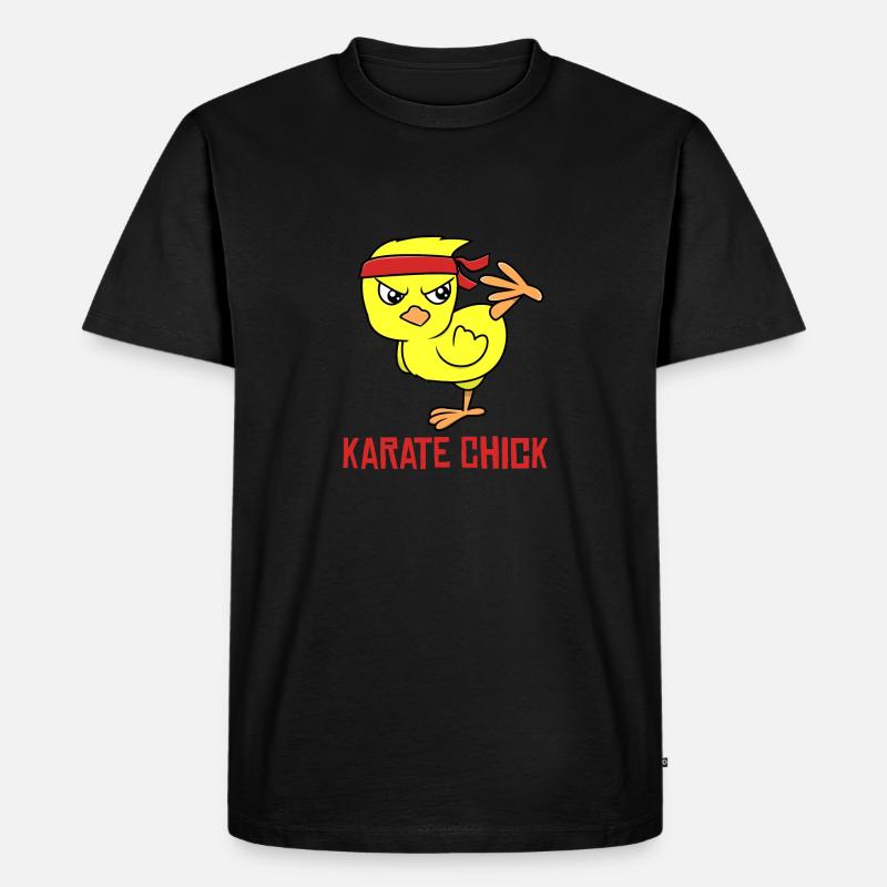 Karate-Küken-Kampfkunst-Karate-Mädchen - Männer Premium Bio T-Shirt - Schwarz