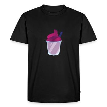 Slush glace rouge slush avec de la paille - T-shirt Premium bio Homme - noir - Devant - Nico (187cm)