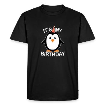 Its My Birthday Penguin - T-shirt Premium bio Homme - noir - Devant - Nico (187cm)