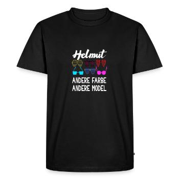 Helmut ander Farbe andere Modell - Männer Premium Bio T-Shirt - Schwarz - Vorne - Nico (187cm)