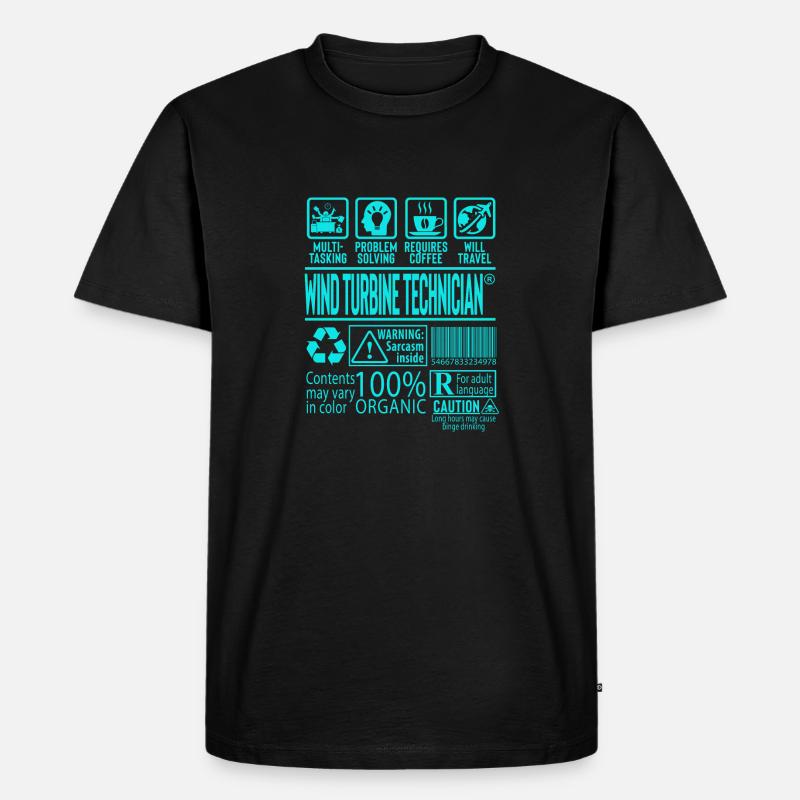 Cadeau de technicien d'éolienne - T-shirt Premium bio Homme - noir