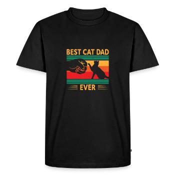 Meilleur papa de chat jamais - T-shirt Premium bio Homme - noir - Devant - Nico (187cm)