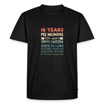 16e anniversaire-16 ans d'être génial - T-shirt Premium bio Homme - noir - Devant - Nico (187cm)