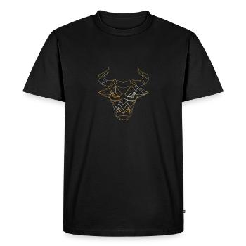 Taureau taureau polygone zodiaque boeuf - T-shirt Premium bio Homme - noir - Devant - Nico (187cm)