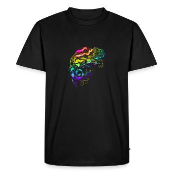 Chameleon mandala iguanas reproduisant des reptiles - T-shirt Premium bio Homme - noir - Devant - Nico (187cm)