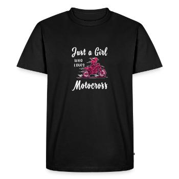 TShirt de motocross pour femme | Pilote de motocross - T-shirt Premium bio Homme - noir - Devant - Nico (187cm)