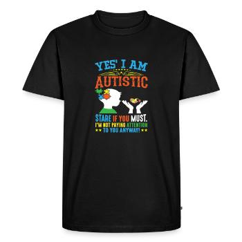 Oui, je suis autiste - T-shirt Premium bio Homme - noir - Devant - Nico (187cm)