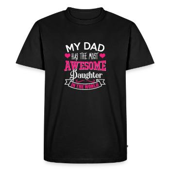 Mon père a la meilleure fille du monde - T-shirt Premium bio Homme - noir - Devant - Nico (187cm)