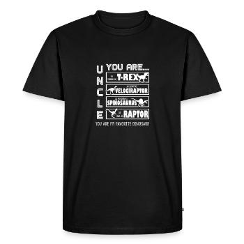 Uncle My Favorite Dinosaur - Men's Premium Organic T-Shirt - black - Front - Nico (187cm)