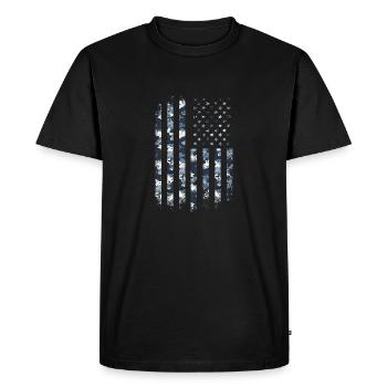 Camo USA Flag American Military Style July 4 Camou - Men's Premium Organic T-Shirt - black - Front - Nico (187cm)