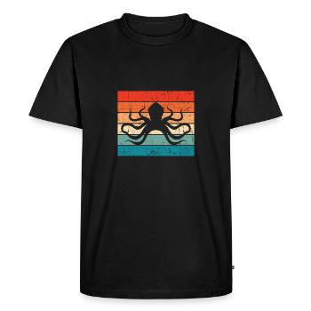 Silhouette de poulpe - T-shirt Premium bio Homme - noir - Devant - Nico (187cm)