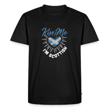 Kiss me I'm Scottish Scotland Scottish Highla - Men's Premium Organic T-Shirt - black - Front - Nico (187cm)