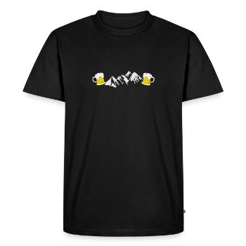 Mountains & beer hiking Alps summit huts idea - Men's Premium Organic T-Shirt - black - Front - Nico (187cm)